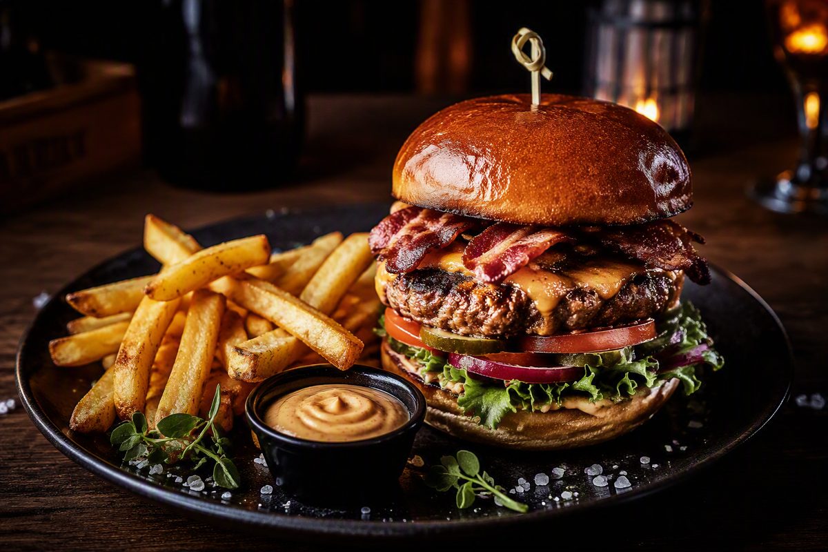 Burger Bärenhöhle mit Pommes